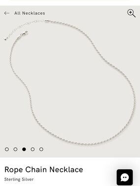 NWOB Monica Vinader Sterling Silver Rope Chain Necklace